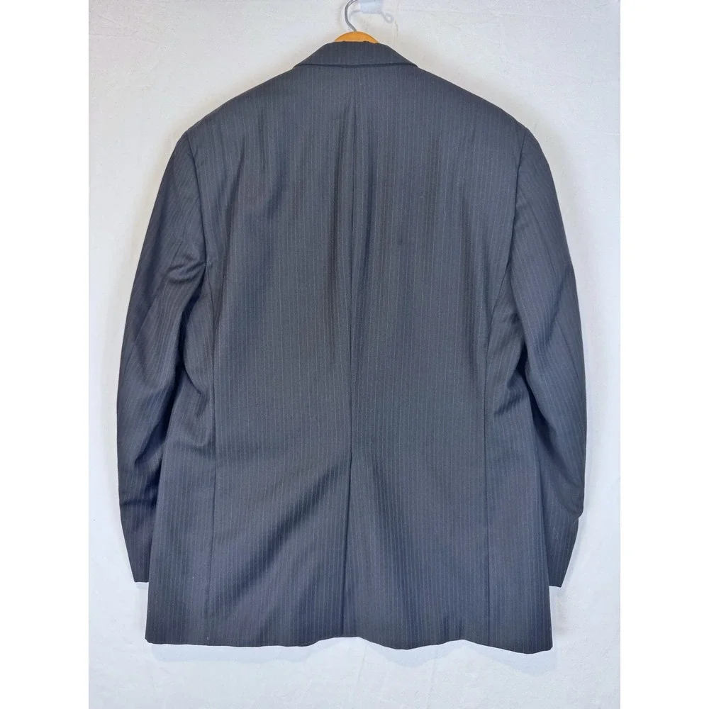 Lauren Ralph Lauren 40R Black Grey‎ Pinstripe Blazer Black Suit Coat Wool RL 40